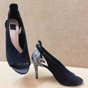 Size 7.5 Black WHBM Open Toe High Vamp High Heel Shoes